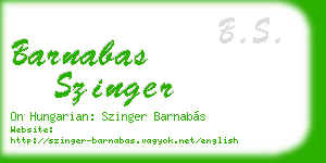 barnabas szinger business card